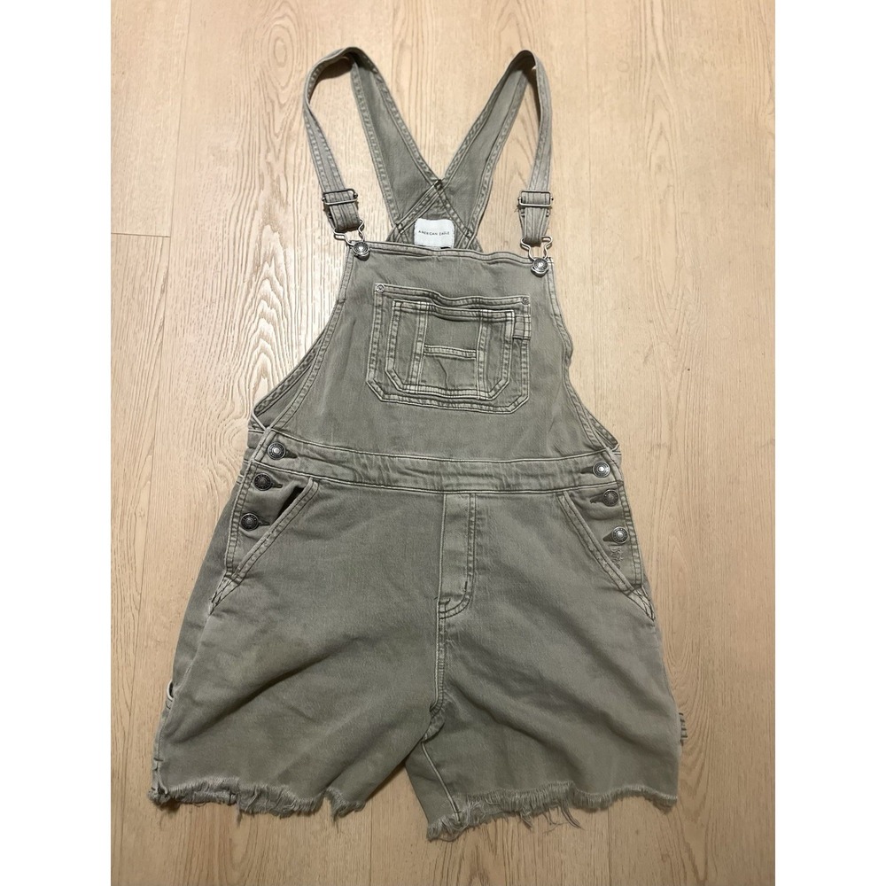 American Eagle Shortalls Womens XSmall Green Blend Lightweight Overalls